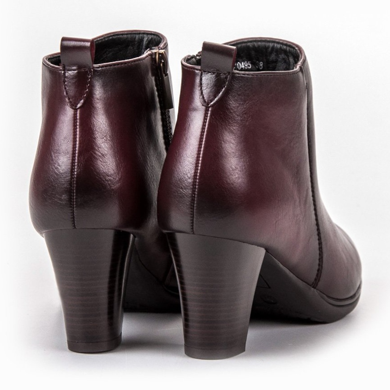 Vinceza Niskie Botki Na Obcasie czerwone 1