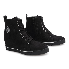 Ażurowe Sneakersy XW36236 Czarny czarne 5