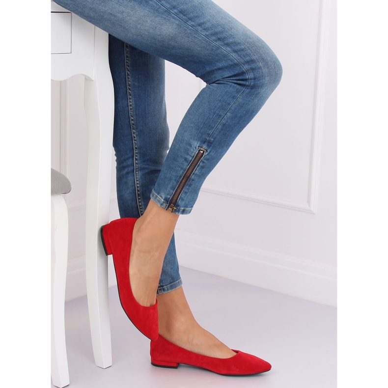 Baleriny z migdałowymi noskami czerwone RC-76 Red 1