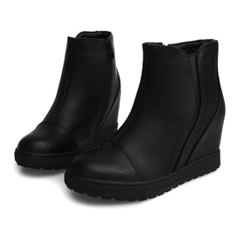 Sneakersy Na Koturnie J0029A Czarny czarne 1