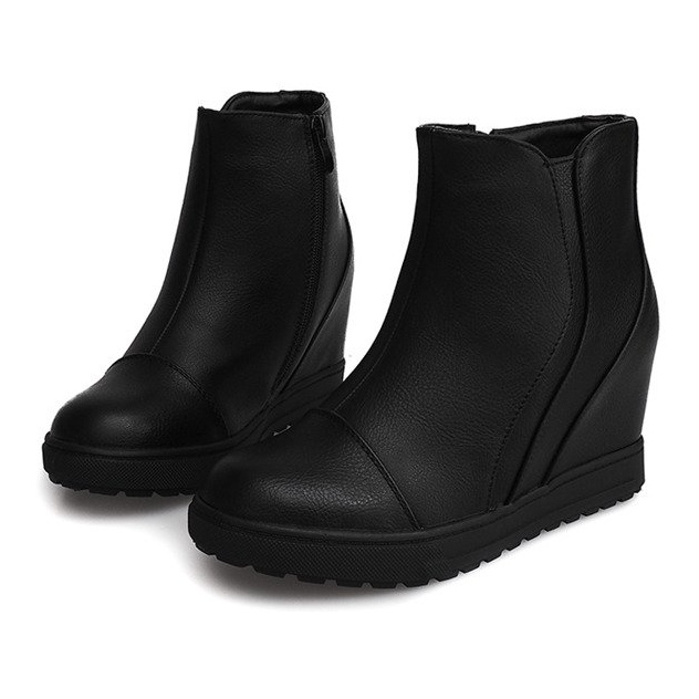 Sneakersy Na Koturnie J0029A Czarny czarne 1