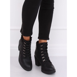Botki sznurowane na obcasie czarne VQ-18 Black 3