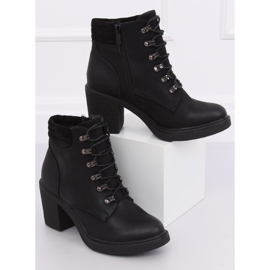 Botki sznurowane na obcasie czarne VQ-18 Black 4