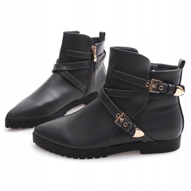 Ocieplane Eleganckie Botki Z Klamrą HW13 Szary szare 1