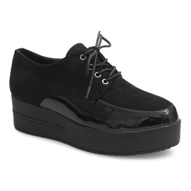 Botki Creepers Na Platformie MJ1358 Czarny czarne 1
