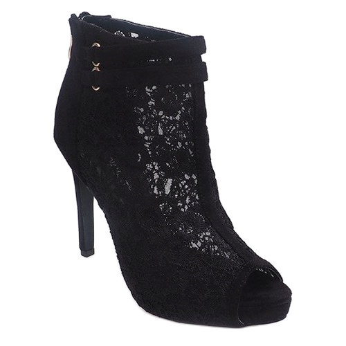 Sandały Na Szpilce 8709 Czarny czarne 1