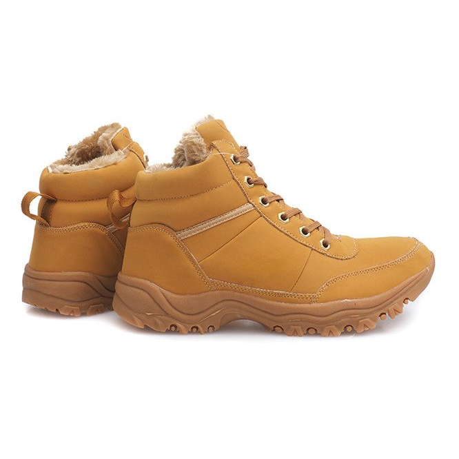 Ocieplane Trekingi Timbery 9576 Camel brązowe 1