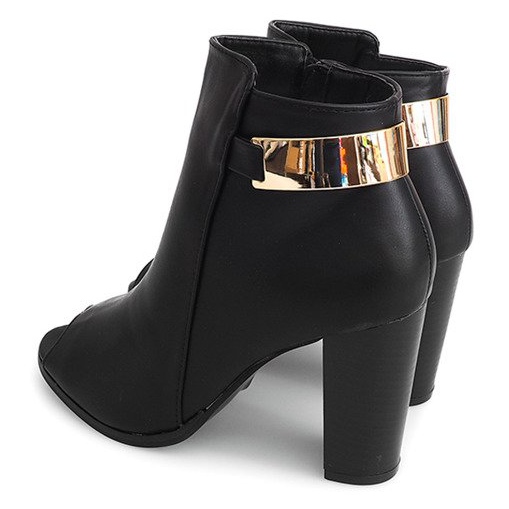 Odkryte Botki Na Słupku F906 Czarny czarne 1