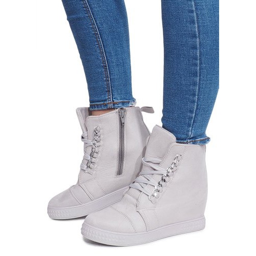 Sneakersy Na Koturnie 1867 Szary szare 1