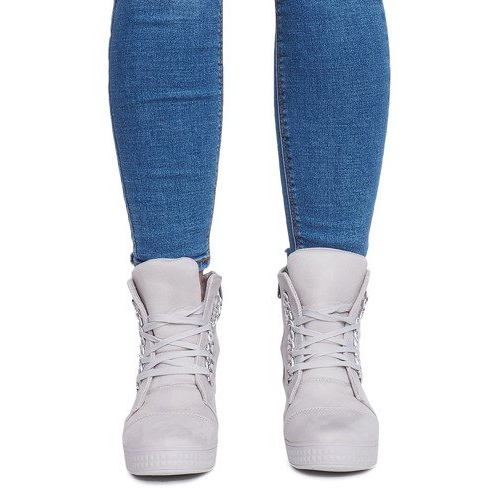 Sneakersy Na Koturnie 1867 Szary szare 2