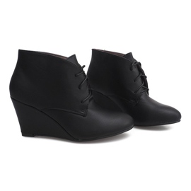 Botki Wedges Na Koturnie 1177B Czarny czarne 2