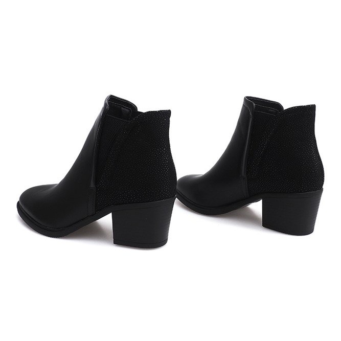 Botki Na Słupku Z Gumką K77 Czarny czarne 1