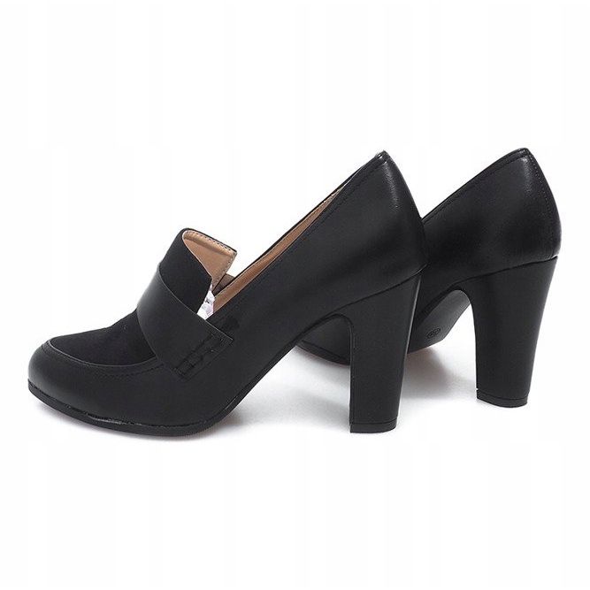 Półbuty Na Słupku D11 Czarny czarne 1