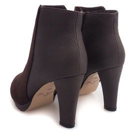 Ocieplane Botki Na Słupku 1163B-GA Brązowy brązowe 2