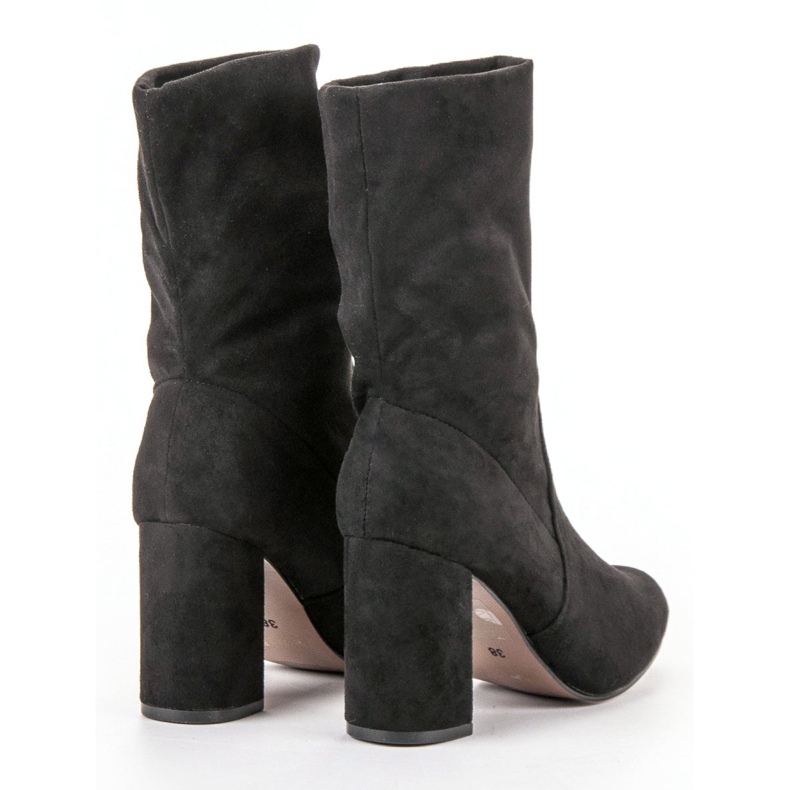 Super Mode Wsuwane Botki Na Słupku czarne 1