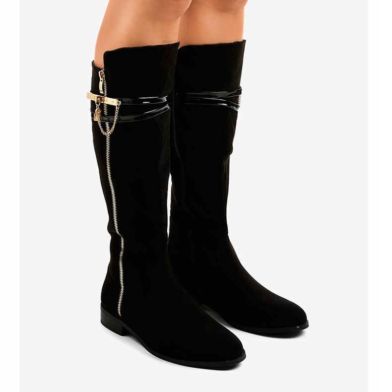 Czarne kozaki ocieplane 7570-PG 1