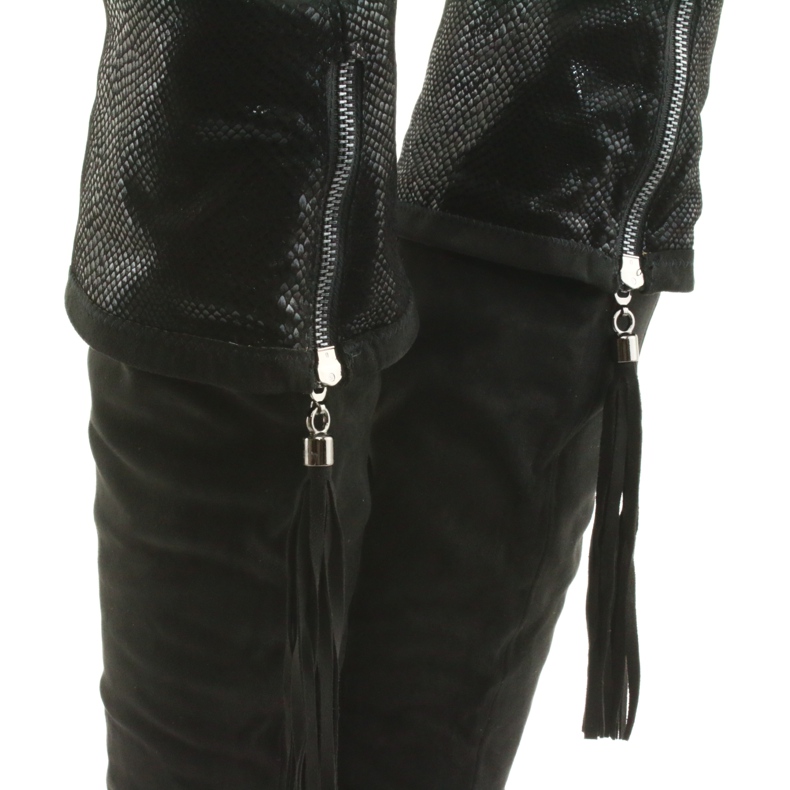 Kozaki zamszowe czarne  Filippo 514 4