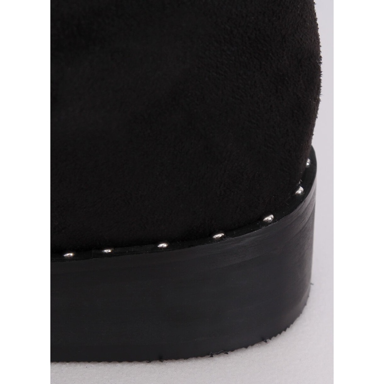 Oficerki zamszowe czarne QT04P Black 2