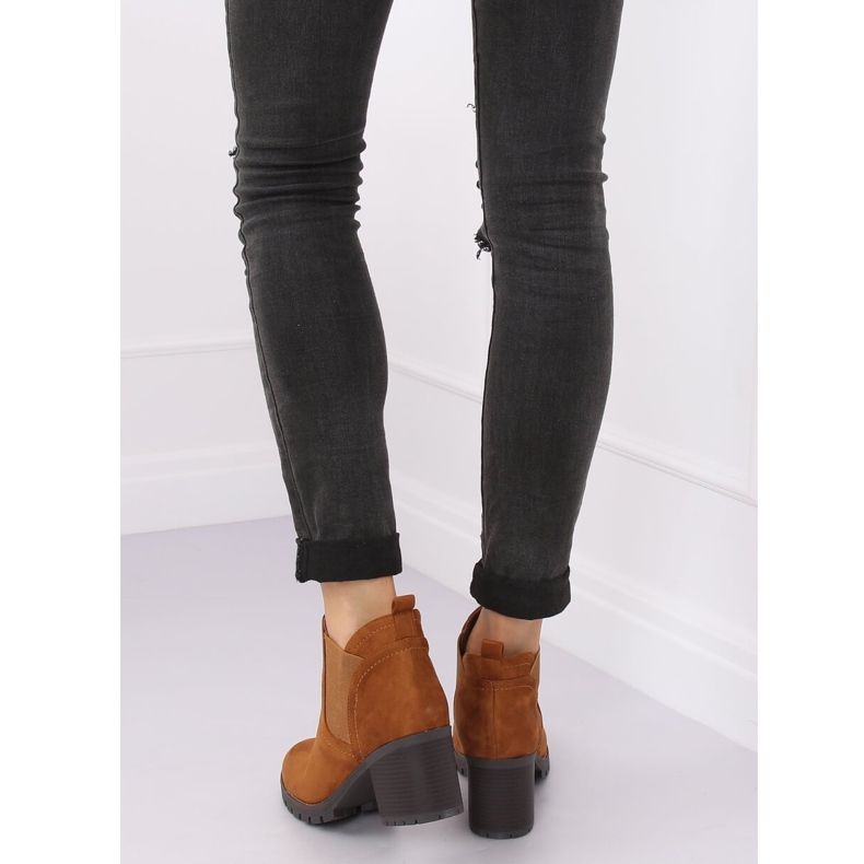 Botki sztyblety na obcasie camel 8B879 Camel brązowe 1