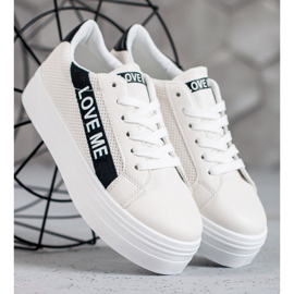 SHELOVET Białe Buty Na Platformie 1