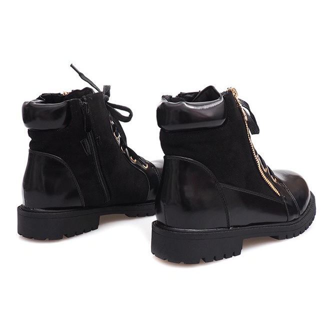 Glany Botki Sznurowane 1551 Czarny czarne 2