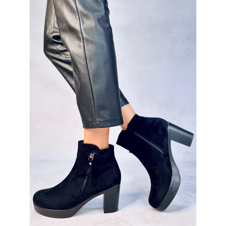 Botki na obcasie czarne 8B882 Black 2