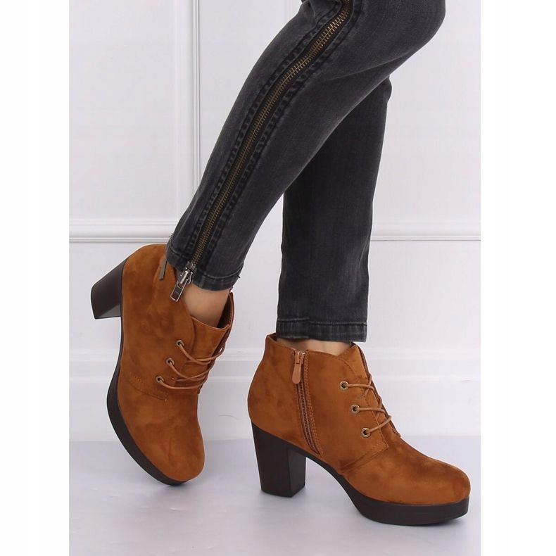 Półbuty na obcasie camel 8B883 Camel brązowe 1