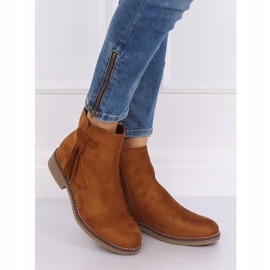 Botki sztyblety z frędzlami camel 8B907 Camel brązowe 1