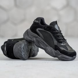 SHELOVET Czarne Sneakersy Damskie 2