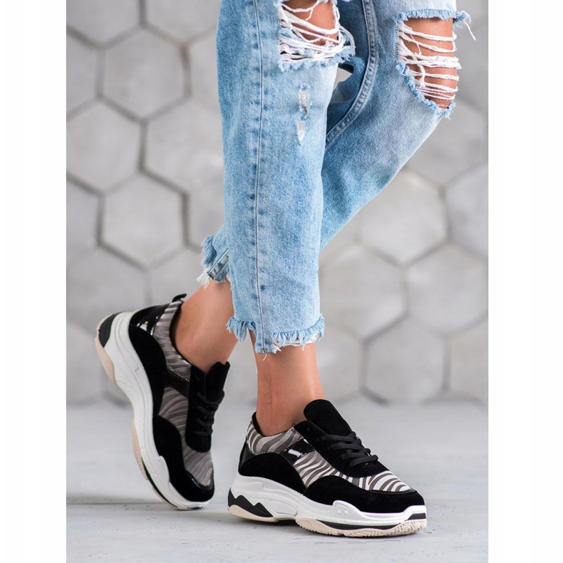 Kylie Sneakersy Zebra Print czarne wielokolorowe 2