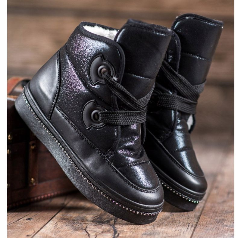 RTX WALK Śniegowce Z Kryształkami czarne 1