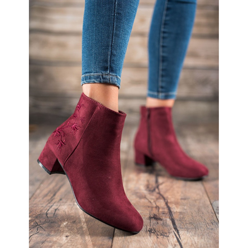 Small Swan Botki Z Aplikacją czerwone 2