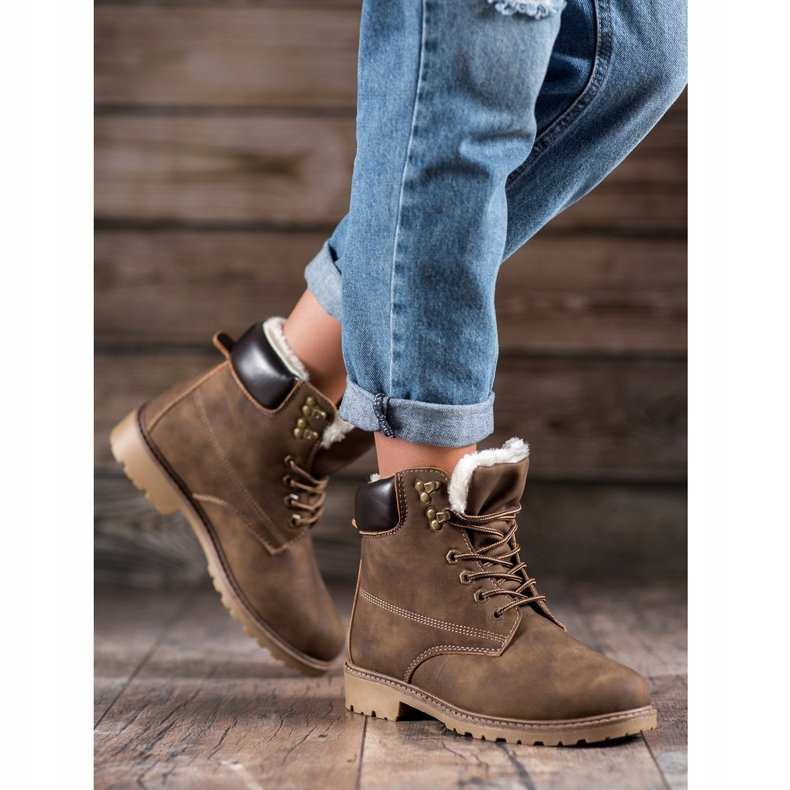 Super Me Ocieplane Traperki brązowe 1