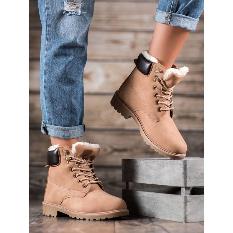 Super Me Ocieplane Traperki brązowe 1