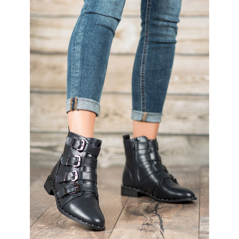 Cm Paris Botki Z Klamrami niebieskie 2