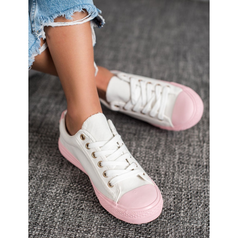 EXQUILY Kolorowe Trampki białe 1