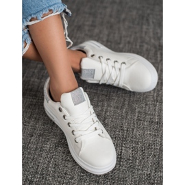 SHELOVET Sneakersy Z Eko Skóry białe 1