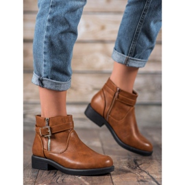 Abloom Brązowe Botki Z Eko Skóry 1