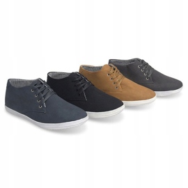 Modne Wysokie Trampki 3232 Granatowy granatowe 1