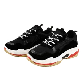 Czarne modne obuwie sportowe LL1710 2