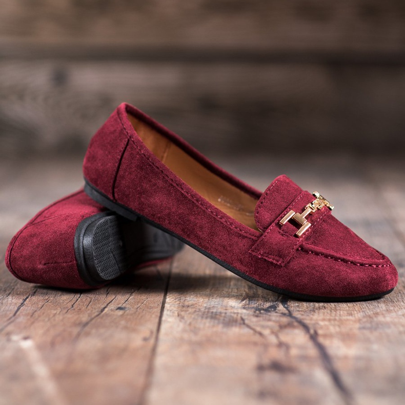 Abloom Zamszowe Lordsy Z Ozdobą czerwone 1