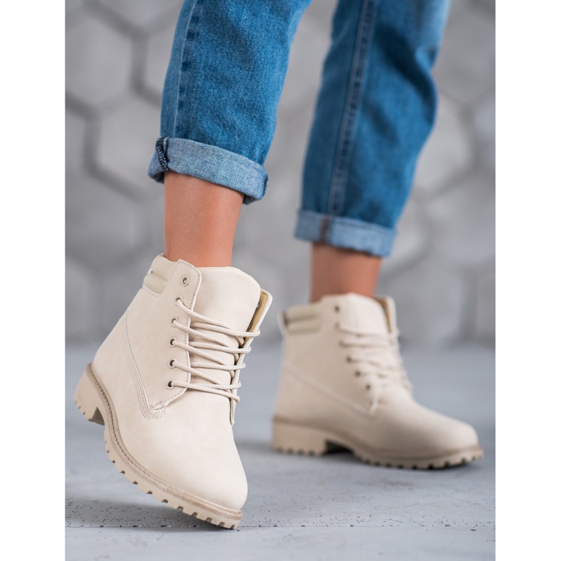 Marquiz Beżowe Traperki beżowy 2