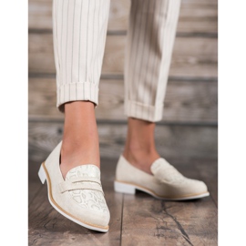 Bestelle Mokasyny Z Brokatem brązowe 1