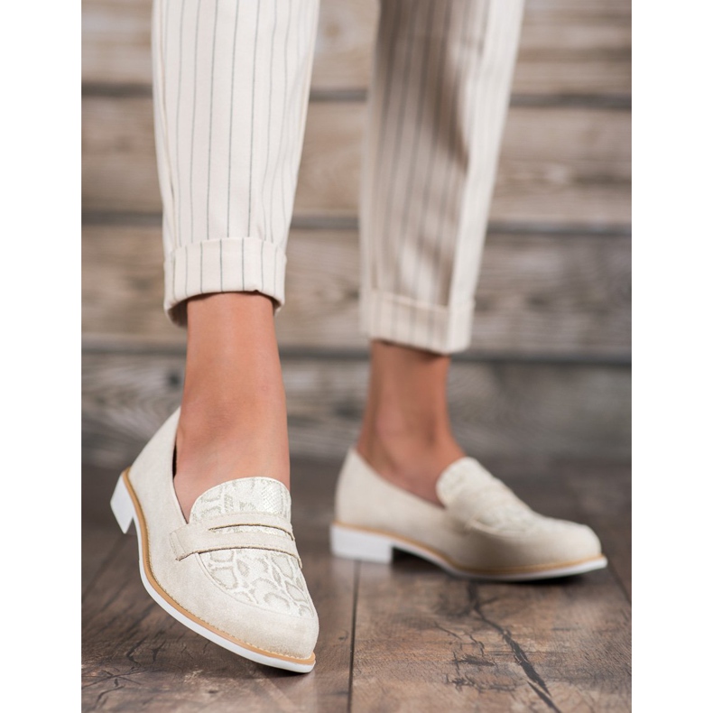 Bestelle Mokasyny Z Brokatem brązowe 1