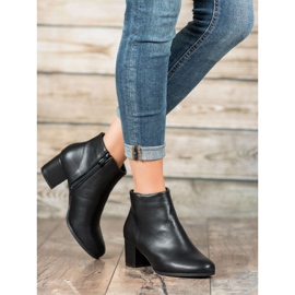 SHELOVET Klasyczne Botki Z Eko Skóry czarne 2