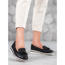 Bestelle Mokasyny Na Platformie czarne 1