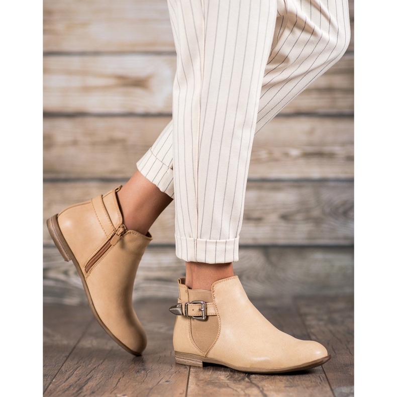 Sixth Sense Botki Z Eko Skóry Z Klamrą brązowe 2