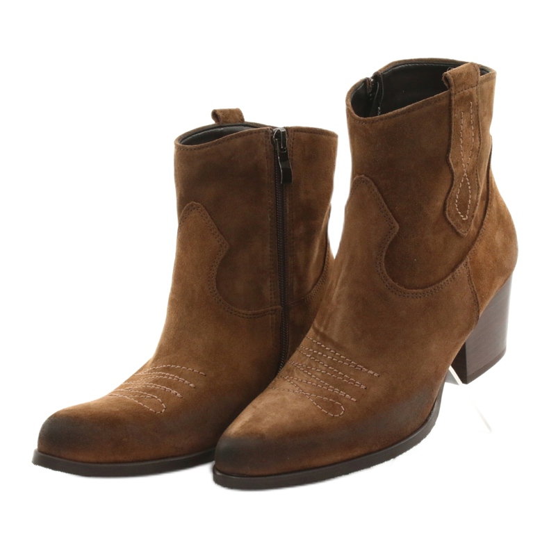 Kowbojki zamszowe Gamis 3837 brązowe 4