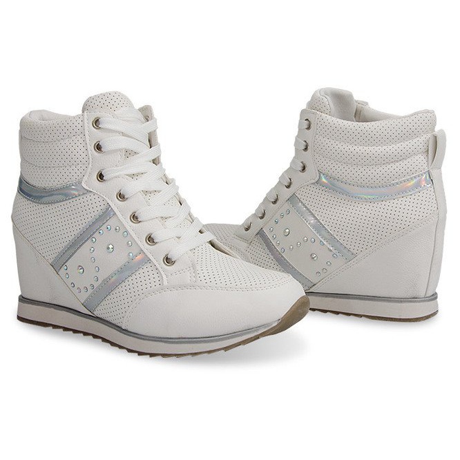 Sneakers Botki Na Koturnie 168 Beżowy 1