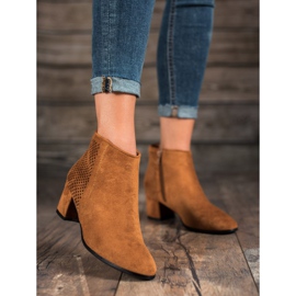 Filippo Zamszowe Botki Na Obcasie brązowe 2